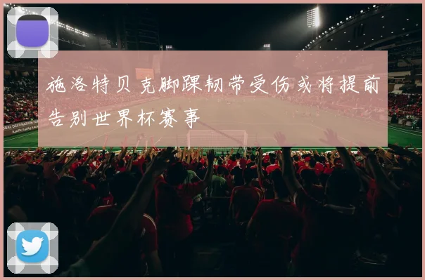 施洛特贝克脚踝韧带受伤或将提前告别世界杯赛事